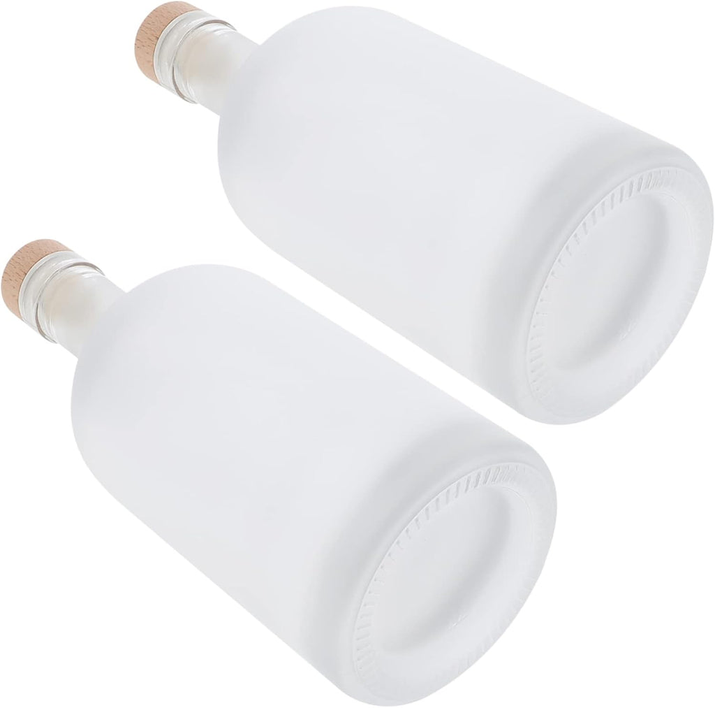 2Pcs Frosted Bottles Diy Airtight Wine Bottles Decorative Empty Bottles for Fruit Home Brewing and Party Supplies