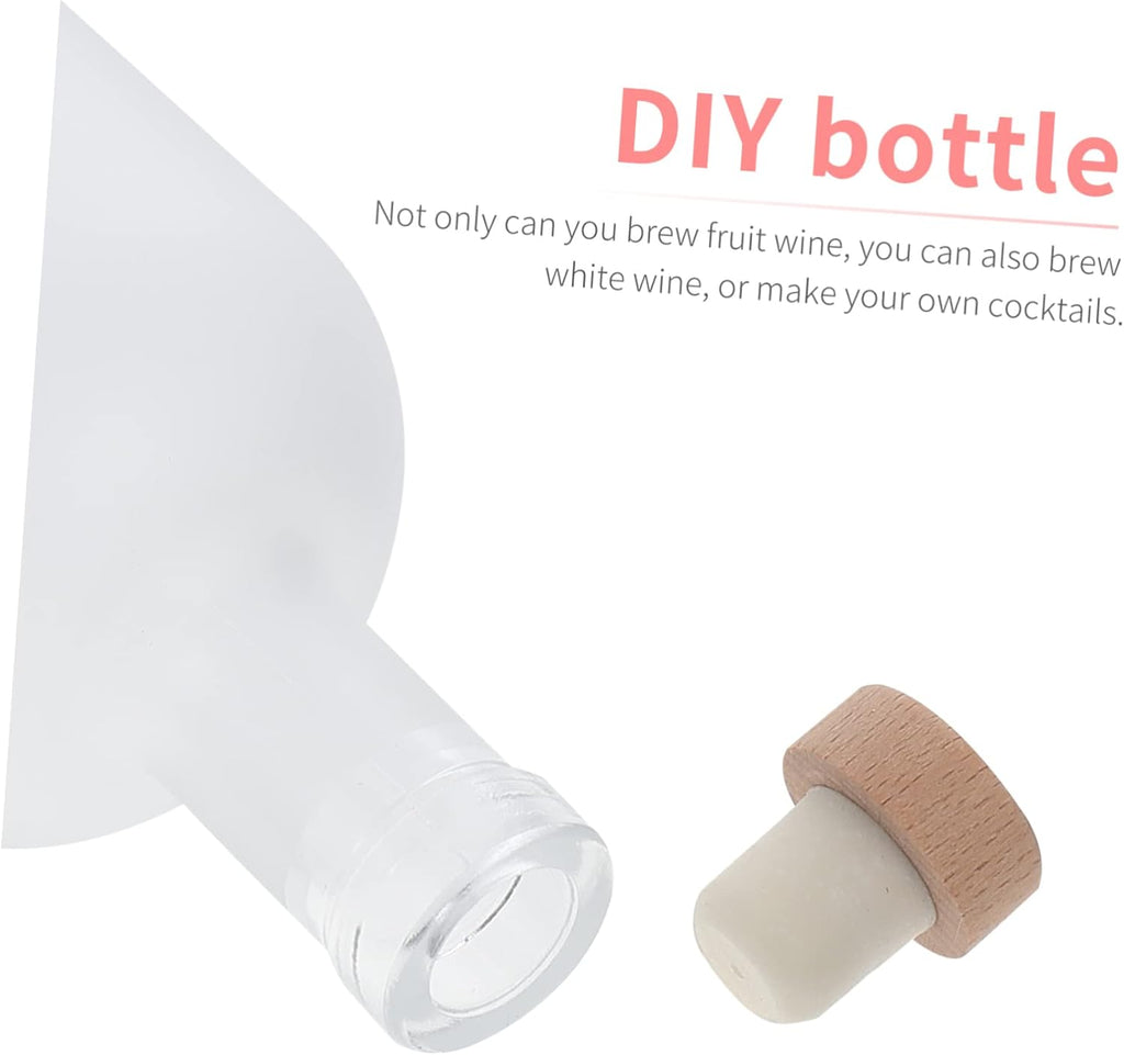 2Pcs Refillable Frosted Wine Bottles for DIY Fruit Wine Empty Beverage Containers Lids for Home Brewing and Craft Projects