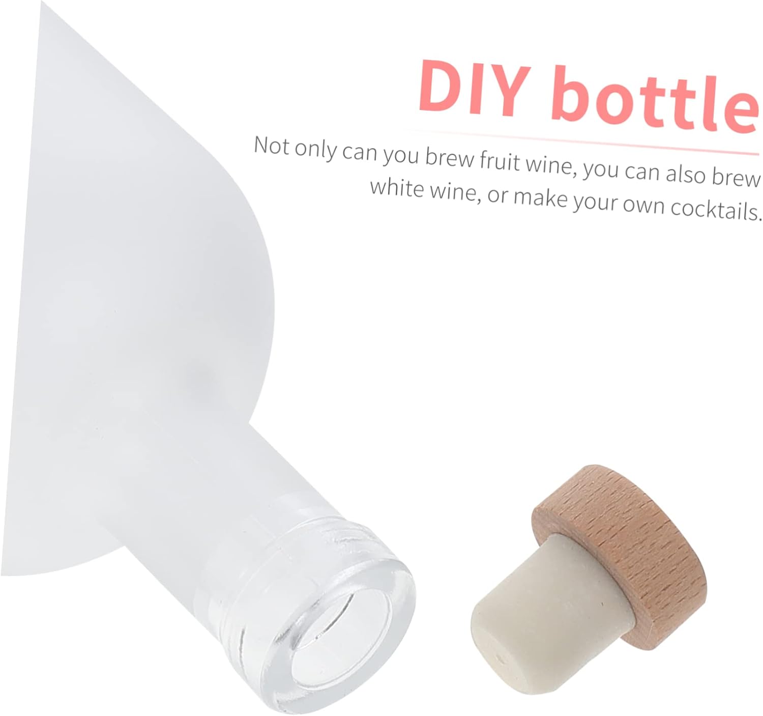 2Pcs Refillable Frosted Wine Bottles for DIY Fruit Wine Empty Beverage Containers Lids for Home Brewing and Craft Projects