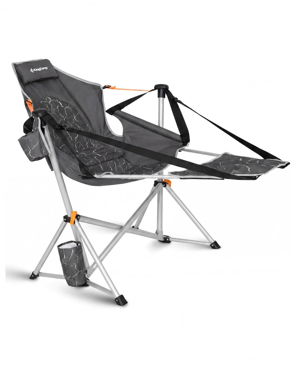 KingCamp Hammock Chair with Footrest – Heavy Duty Swinging Rocking Camping Chairs for Adults up to 400lbs, Folding Portable Oversized Rocker with Cup Holder & Pillow for Outdoor Beach Lawn RV Sports