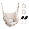Hommtina Hammock Chair Hanging Rope Swing, Max 300 Lbs Hanging Chair with Pocket & Durability Perfect for Outdoor, Home, Bedroom, Patio, Yard (Pillows NOT Included,Dark Gray)
