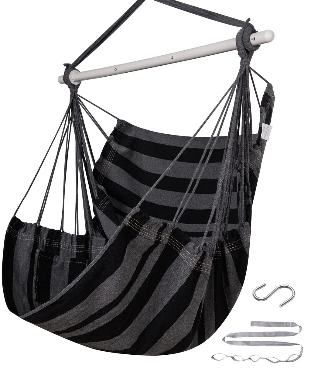 ADVOKAIR Hammock Chair Swing, Heavy-Duty Hanging Rope Swing Seat Supports 500 Lbs, Ideal for Outdoor Patio, Backyard, Porch, Deck & Indoor Bedroom Use