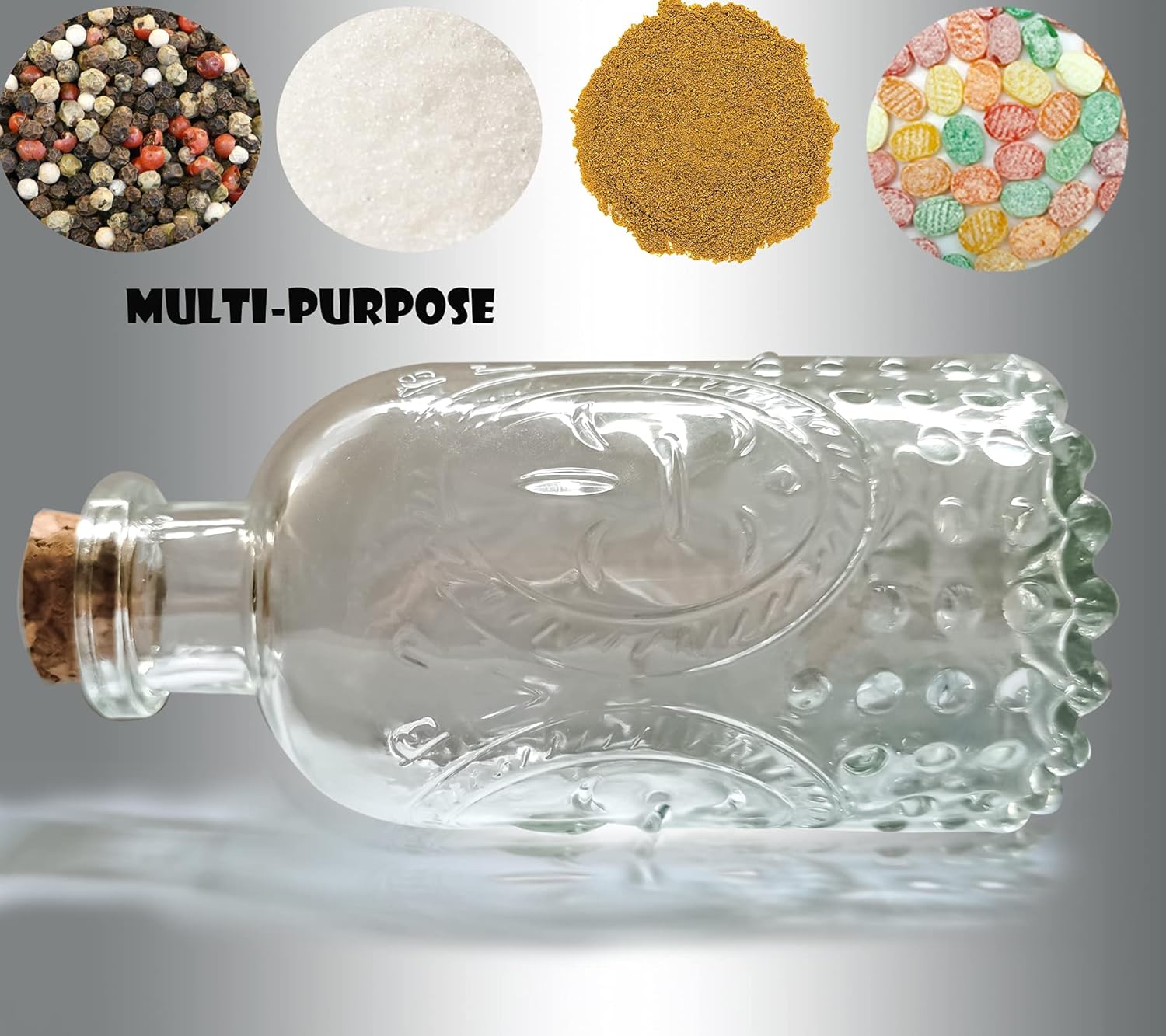 Small Clear Glass Apothecary Diffuser Decorative Bottles Vase Home Decorations Ornaments with Cork Lids ,Spice Container Spell Jars,Wedding Witchcraft Supplies, Set of 3 ,Antique /Vintage Style…