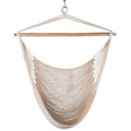 Lazy Daze Hammocks Hanging Swing Chair Caribbean Rope Weaving Chair with 40" Hardwood Spreader Bar and Soft-Spun Cotton Rope, Hammock Chair for Indoor, Outdoor, Backyard, Max 300 LBS, Natural