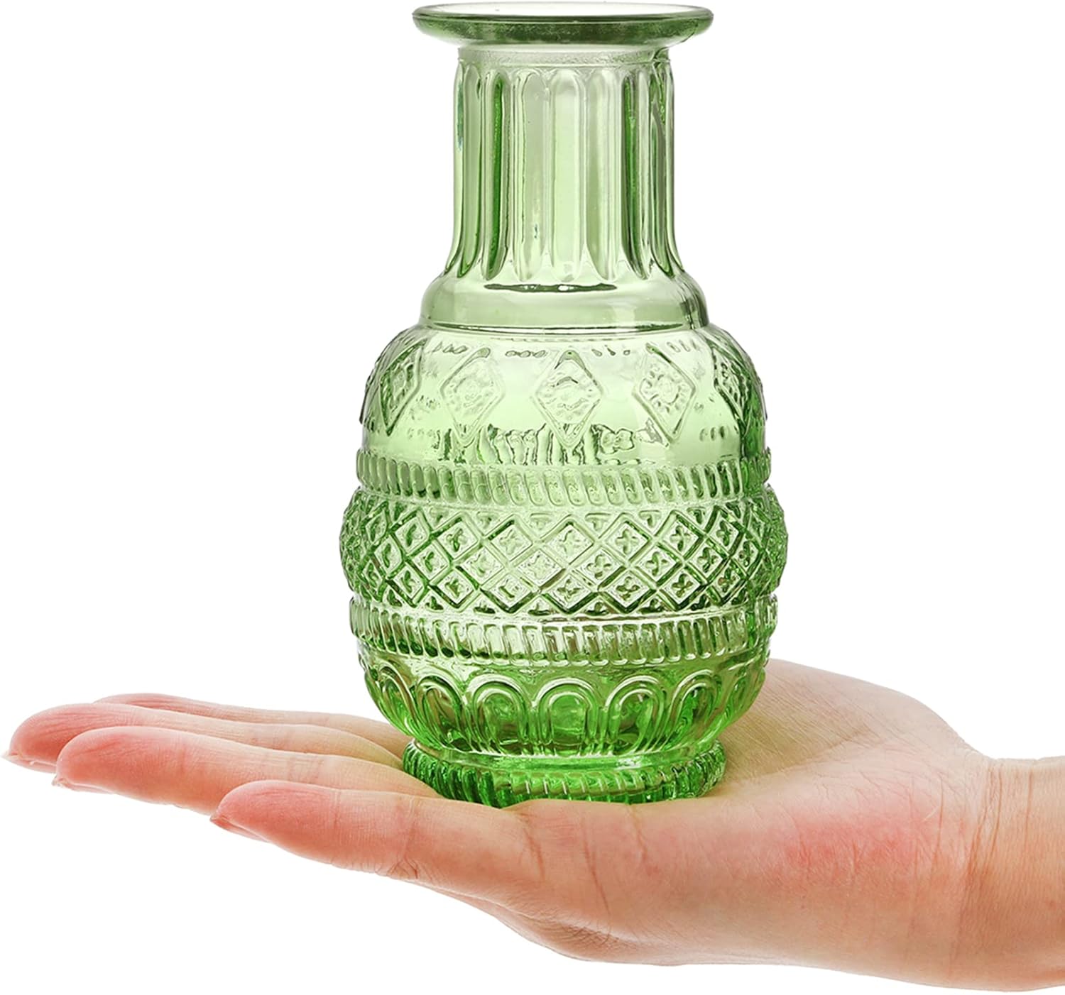 DEAYOU 10-Pack Glass Bud Vases for Decor, Small Vintage Flower Vases for Centerpieces, Crystal Colored Glass Single Bud Vase, Mini Rustic Vase Antique Tiny Floral Bottle for Table, Plants, Home