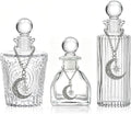Moon Energy Glass Bottle Set, 3 Pack, with Lunar Star Chain, for Crystal Cleansing, Meditation, Witchcraft, Home Decor (3)