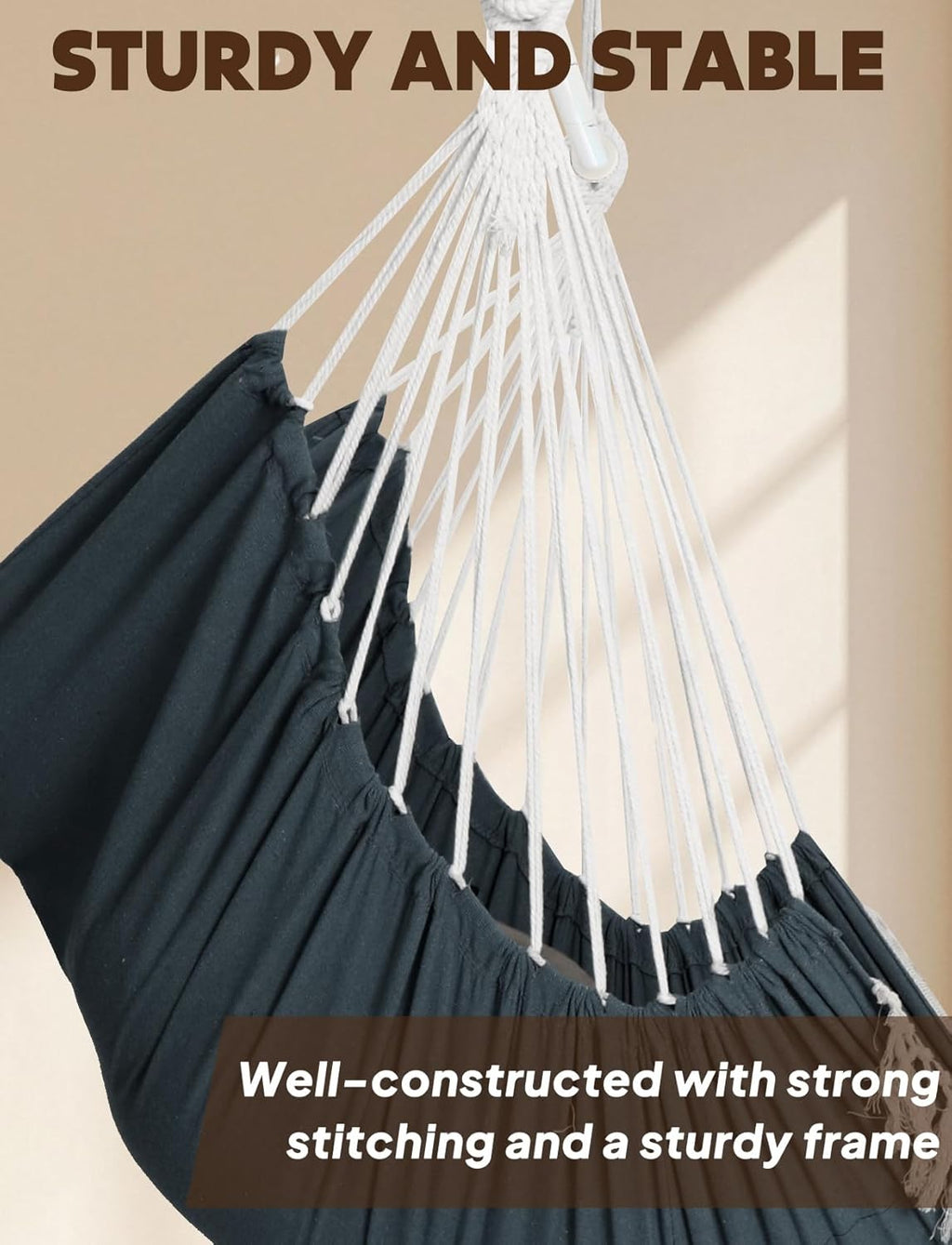 Chihee Hammock Chair Hanging Swing Max 500 Lbs 2 Cushions Included Steel Spreader Bar with Anti-Slip Grooves Portable Hanging Chair Side Pocket Large Macrame Bohemian Chair Indoor Outdoor
