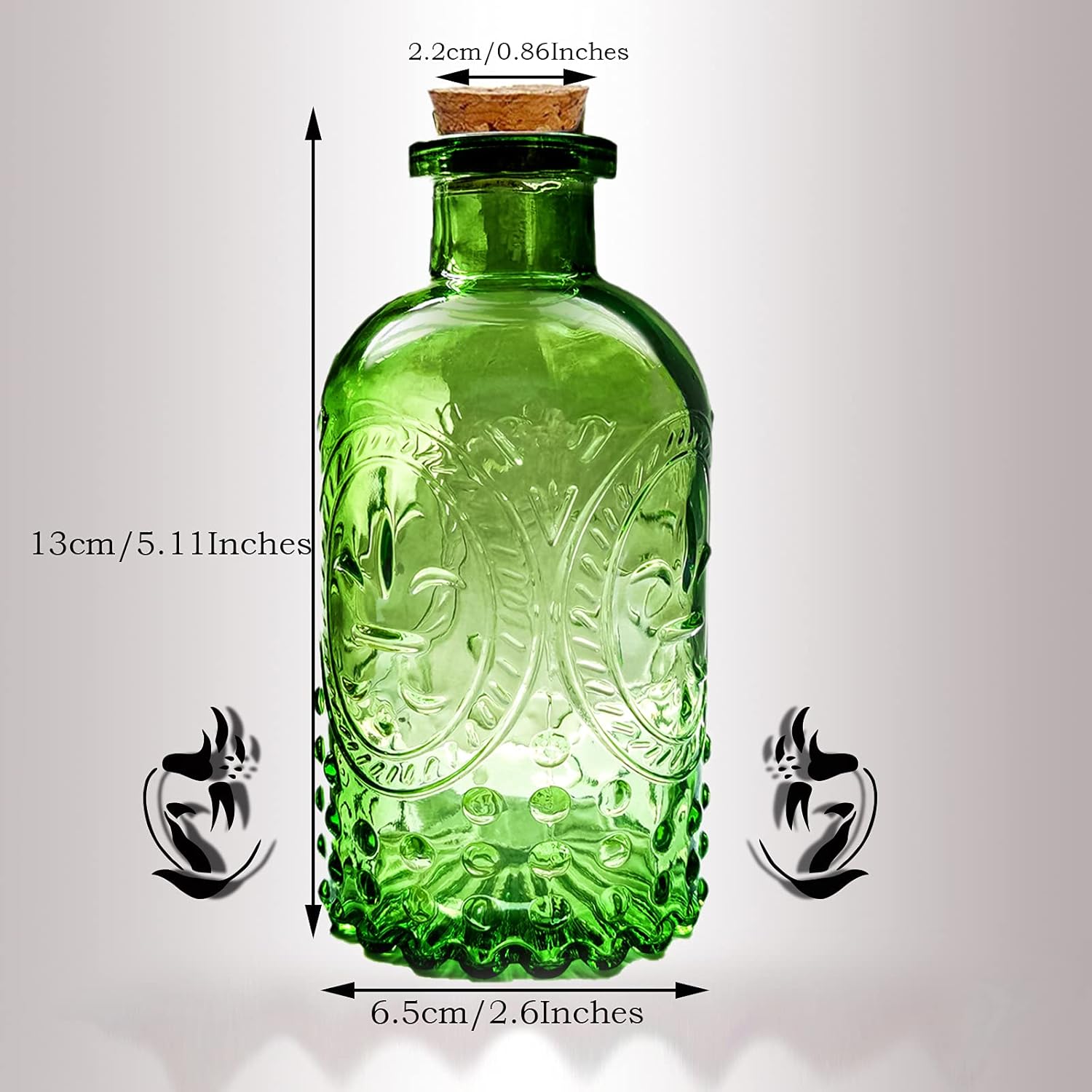 Small Clear Glass Apothecary Diffuser Decorative Bottles Vase Home Decorations Ornaments with Cork Lids ,Spice Container Spell Jars,Wedding Witchcraft Supplies, Set of 3 ,Antique /Vintage Style…