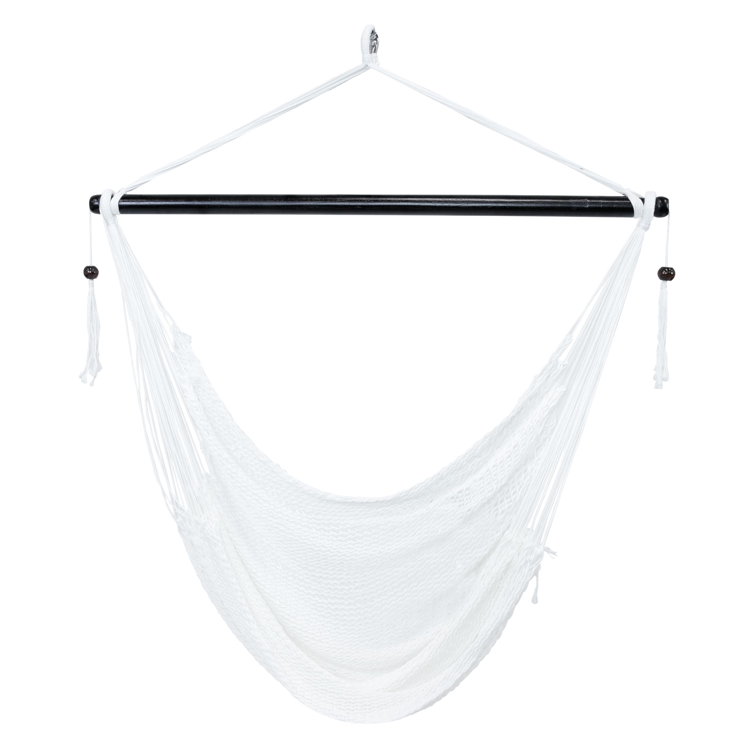 Sunnydaze Outdoor Hammock Chair Swing for Reading - Hanging Hammock Swing for Indoor or Patio - 300lb Capacity - Caribbean XL - Tan