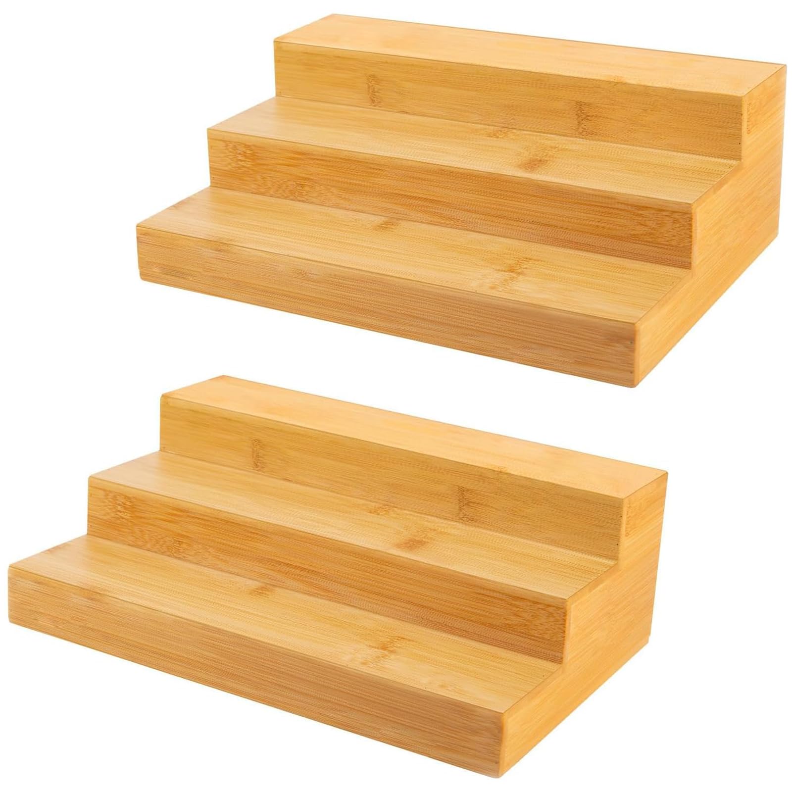 3 Tier Bamboo Spice Rack, Seasoning Jars Rack Shelf Spice Organizer for Kitchen Counter or Wall Mounting