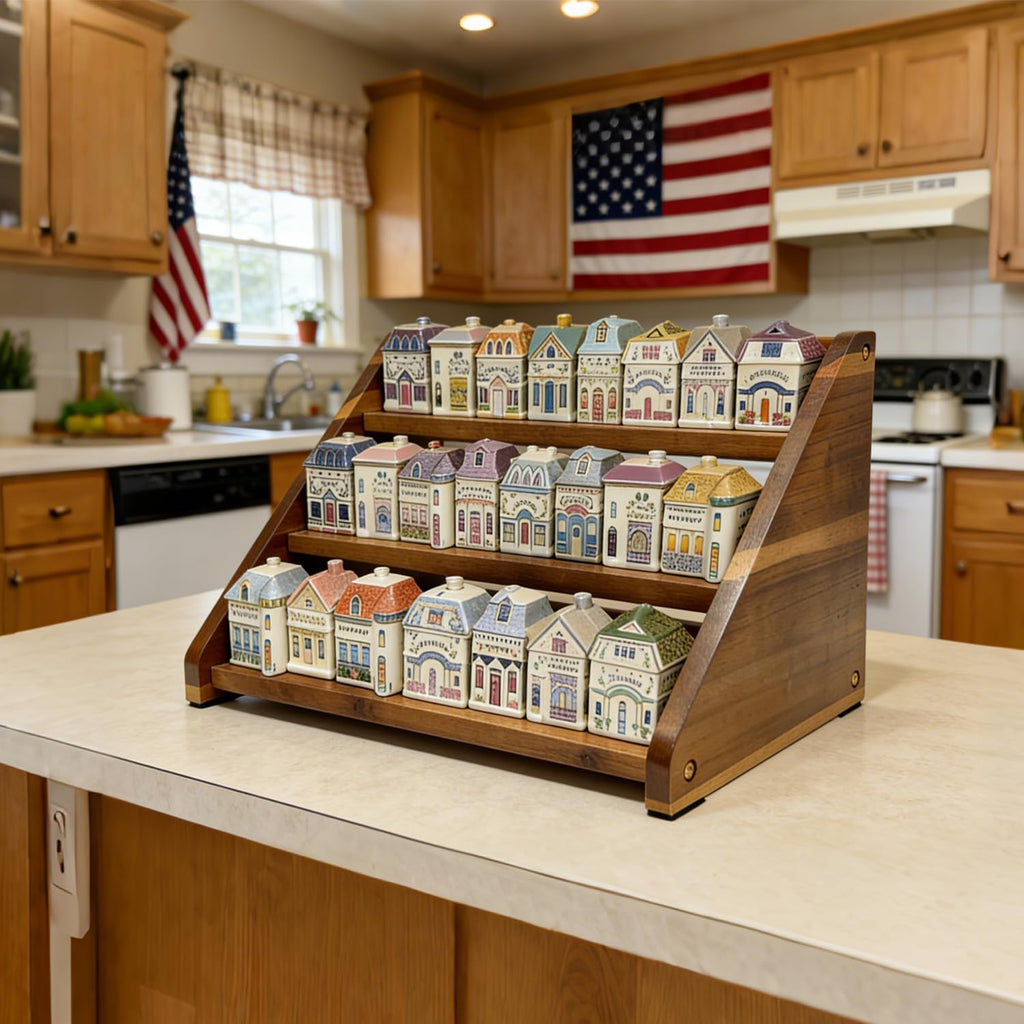 Acacia Wooden Spice Rack for Countertop - 3 Tiered Spice Rack Organizer for Cabinet - Kitchen Spices Organizers Holds 21 Jars - Spices Shelf for Kitchen Storage Pantry Seasoning Organizer