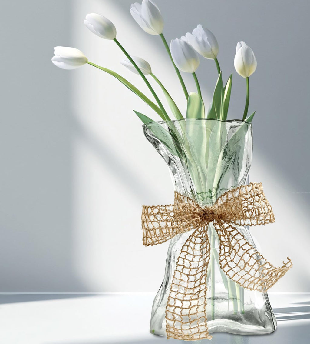 Irregular Frosted Shaped Modern Minimalist Glass Vase - Fashionable Multi-Use Home Decor for Flowers, Centerpiece, Kitchen, Office, Wedding & Holiday