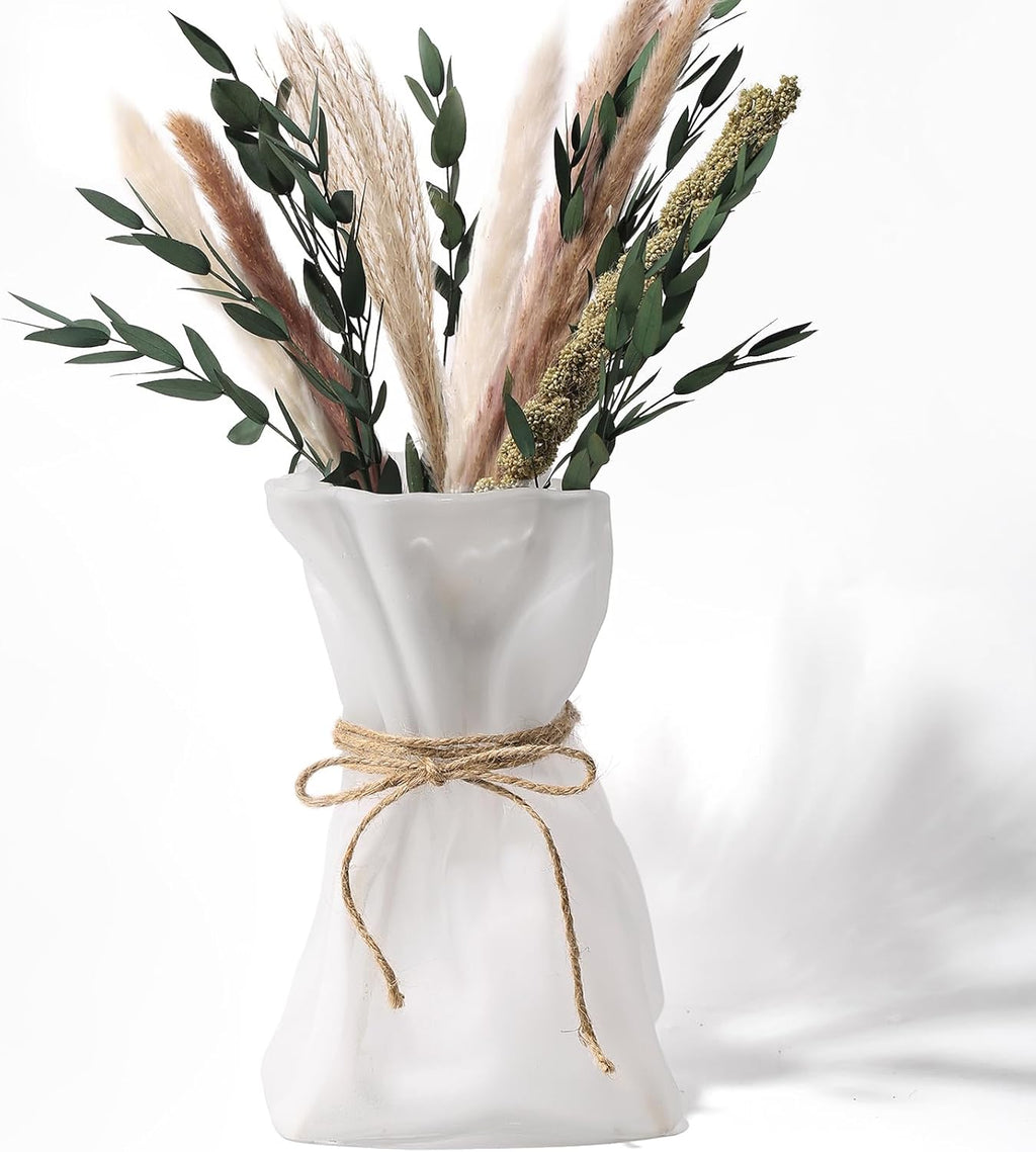 Irregular Frosted Shaped Modern Minimalist Glass Vase - Fashionable Multi-Use Home Decor for Flowers, Centerpiece, Kitchen, Office, Wedding & Holiday