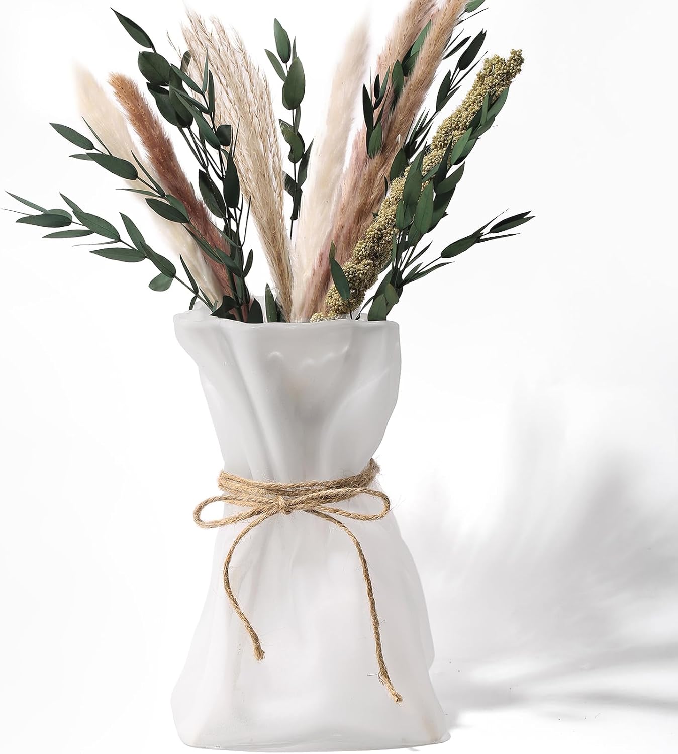 Irregular Frosted Shaped Modern Minimalist Glass Vase - Fashionable Multi-Use Home Decor for Flowers, Centerpiece, Kitchen, Office, Wedding & Holiday
