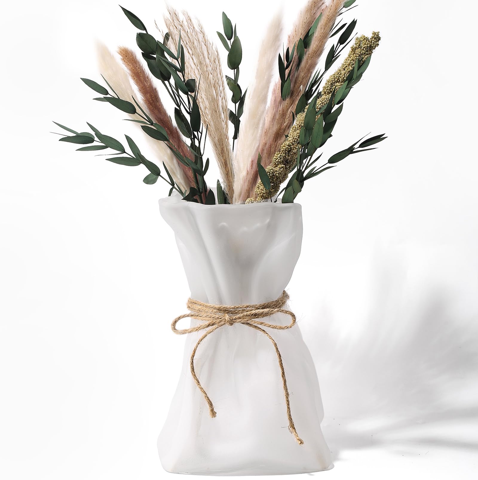 Irregular Frosted Shaped Modern Minimalist Glass Vase - Fashionable Multi-Use Home Decor for Flowers, Centerpiece, Kitchen, Office, Wedding & Holiday
