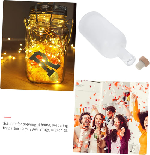 2Pcs Refillable Frosted Wine Bottles for DIY Fruit Wine Empty Beverage Containers Lids for Home Brewing and Craft Projects