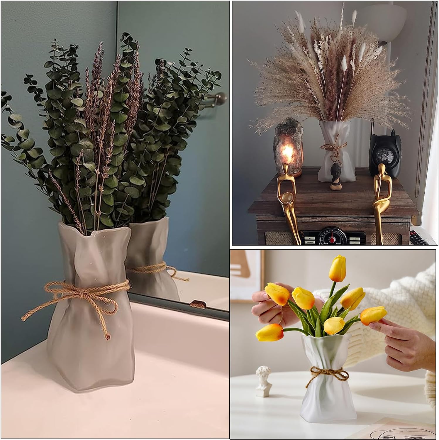 Irregular Frosted Shaped Modern Minimalist Glass Vase - Fashionable Multi-Use Home Decor for Flowers, Centerpiece, Kitchen, Office, Wedding & Holiday
