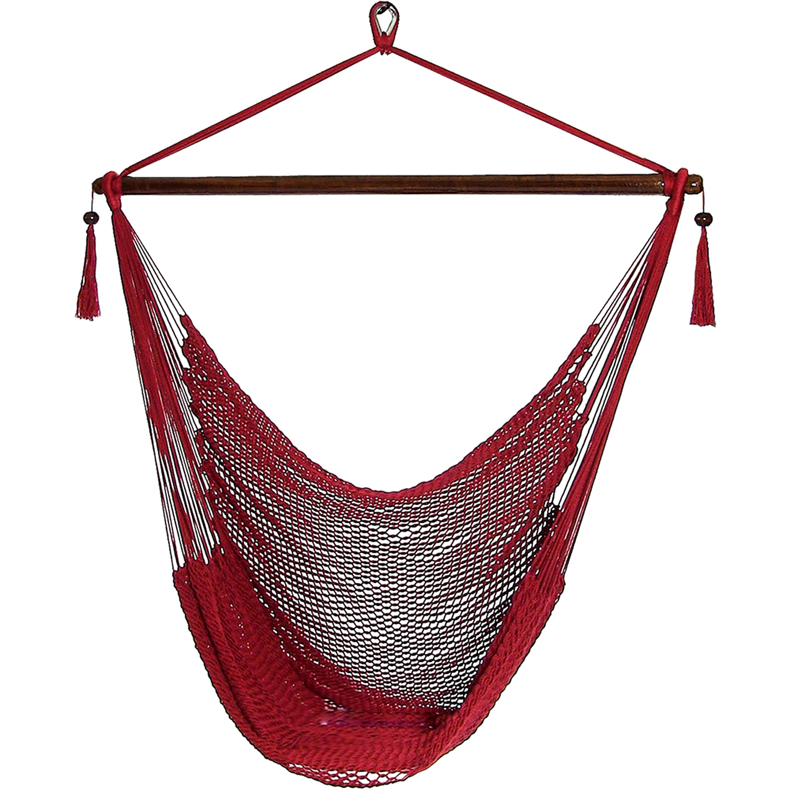 Sunnydaze Outdoor Hammock Chair Swing for Reading - Hanging Hammock Swing for Indoor or Patio - 300lb Capacity - Caribbean XL - Tan