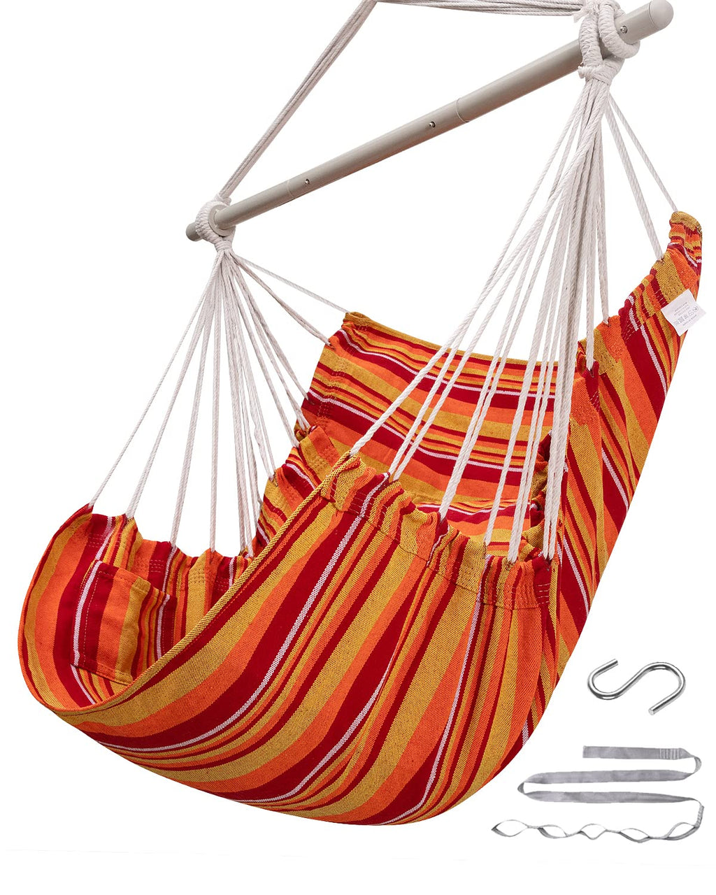 ADVOKAIR Hammock Chair Swing, Heavy-Duty Hanging Rope Swing Seat Supports 500 Lbs, Ideal for Outdoor Patio, Backyard, Porch, Deck & Indoor Bedroom Use