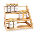 3-Tier Bamboo Spice Rack Organizer, Kitchen Countertop Storage Shelf