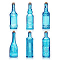 BULK PARADISE Assorted Clear Glass Bottles with Corks, 6 Pack, 2.5in X 9in, 16oz